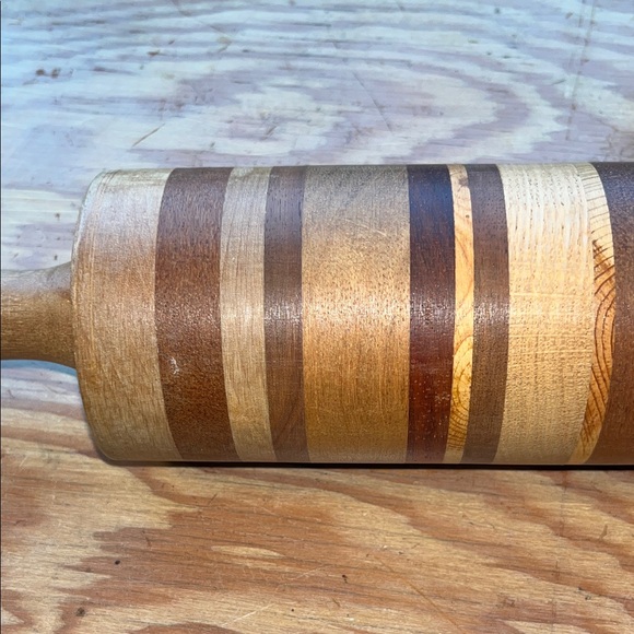 Wooden Handcrafted Striped Rolling Pin - Picture 2 of 7